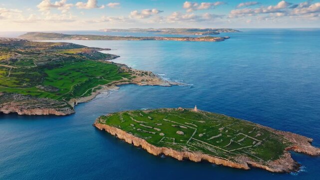 St. Paul's Islands. Drone view of Maltese island