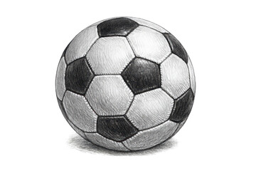 Fototapeta premium Detailed Sketch of a Classic Soccer Ball on transparent background.