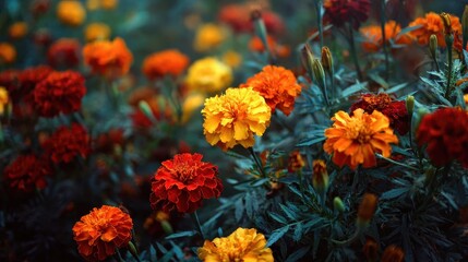 Image of vibrant marigold blooms