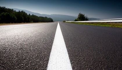 Painted White Line On The Road