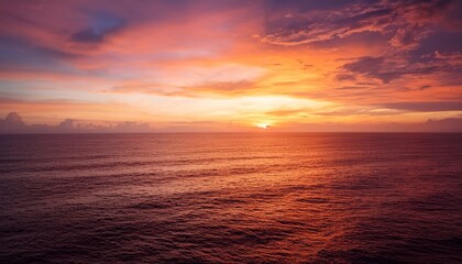 Fototapeta premium The Pacific Sky Sunset Ocean Golden Gold Sunset Sky Pacific Ocean Sunset Gradient Background Copy Space Landscape Red Yellow Gold Dawn Pink White Cloud Dusk Orange Purple Grey Vertical Pacific Ocean