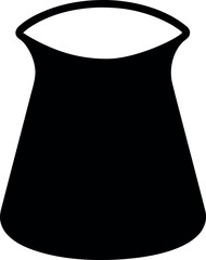 Truncated Cone Beaker Icon in Solid Silhouette for Geometry and Lab Illustration