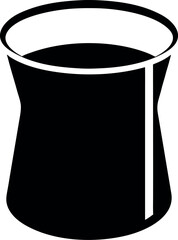 Laboratory Beaker Icon in Black Silhouette Style with Liquid Fill