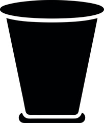 Black Silhouette Beaker Icon for Minimalist Lab Illustration