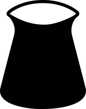 Truncated Cone Beaker Icon in Solid Silhouette for Geometry and Lab Illustration