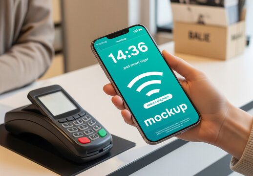 Wireless bank payment mockup