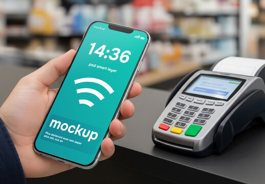 Wireless bank payment mockup