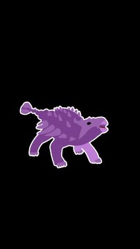 Animated Ankylosaurus Dinosaur Sticker | 4k, Alpha / Transparent background, subtle motion
