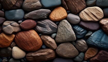 Detailed Close Up Of Diverse Textured Rock Wall Background