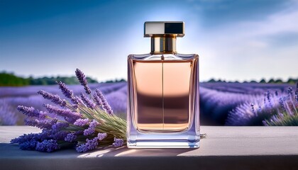 Bottle Of Perfume And Lavender