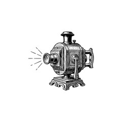 Vintage magic lantern engraving.
