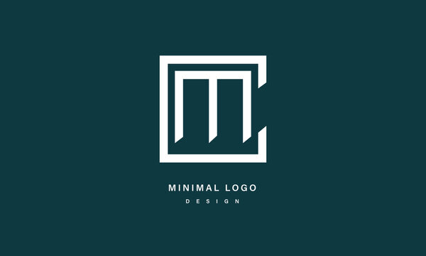 Minimal CM / MC Letter Logo &ndash; Modern Square Monogram Design