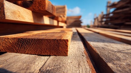 image of timber boards at a building site
