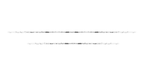 Metal old pole with peeling white paint, horizontal. On isolated transparent background.