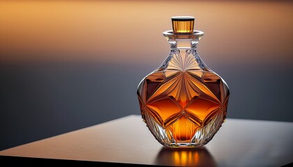 elegant decanter amber liquid crystal facets