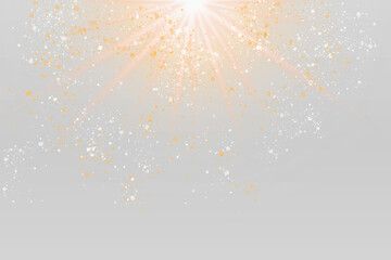 Golden dawn sunbeam shine sparkle glare effect PNG.