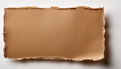 Fototapeta premium Brown Kraft Paper Rectangle With Soft Torn Edge