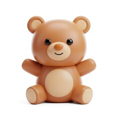 Obraz premium Brown teddy bear toy isolated on white background