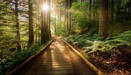 Fototapeta premium Forest Trail Path Sunlight