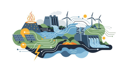 Sustainable Energy Landscape with Renewable Sources.