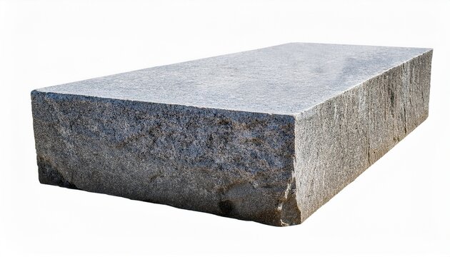 Large Monolithic Stone Pedestal Granite Marble Block Isolated On Transparent Background Closeup