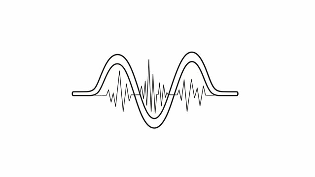 Simple Line Art Sound Wave Illustration.