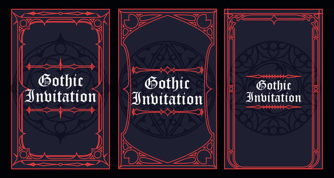 Gothic Invitation Design with Sacred Geometry Frame and Ancient Vintage Elements. Vector Illustration EPS 10