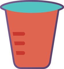 Red Measuring Beaker Icon with Liquid Fill Level