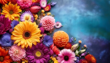 Radiant Floral Arrangement With Vibrant Colors And Textured Background Space For Hispanic Heritage Month