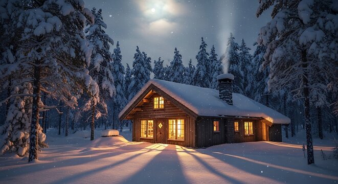 Maison chaleureuse en hiver