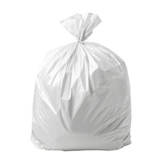Full White Garbage Bag isolated on transparent background.