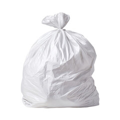 Full White Garbage Bag isolated on transparent background.