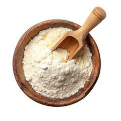 Homemade Pastry Dough in Wooden Bowl Baking ingredient preparation isolated on transparent background.