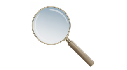 Magnifying glass magnifier handle isolated on a transparent background
