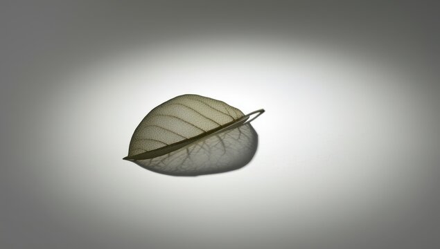 Leaf silhouette on light background with gradient