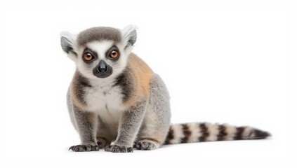 Fototapeta premium lemur set against a white backdrop