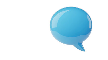 Blue speech bubble isolated shiny isolated on a transparent background