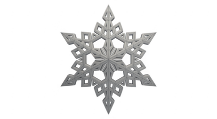 Gray snowflake winter frost isolated on a transparent background