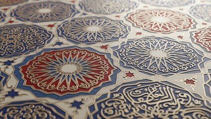 Obraz premium Seamless pattern of Islamic geometric tile design
