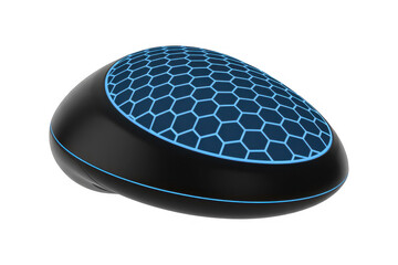 Black and blue computer mouse technology isolated on a transparent background