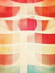 Retro grid-like pattern with distorted squares, soft vintage gradients