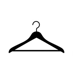 Black silhouette of a classic clothes hanger
