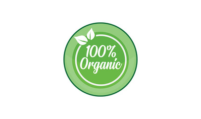 Organic natural badge label seal vector