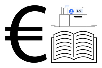 Finance and career concept. Finance connected with resumes and education for job opportunities. Finance ensures academic and professional growth. Ideal for education, job search, personal growth