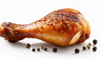 Roasted Chicken Drumstick With Spices Isolated