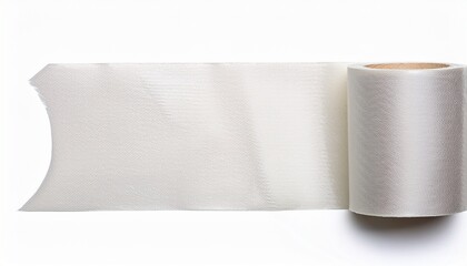 White Adhesive Paper Tape Isolated On White Background