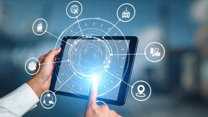 Global shipping icons show transport, logistics, and cargo delivery. Global shipping connects supply chain, global shipping management, and worldwide goods distribution. Gist