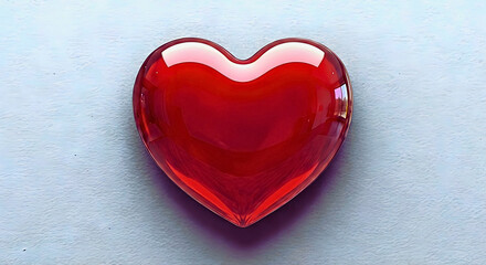 Radiant Red Heart: A glistening, ruby-red heart, radiating a warm glow, positioned against a soft, subtle background, symbolizes affection. 