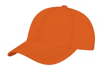 Orange Baseball Cap isolated on a transparent background