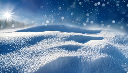 Obraz premium Background Of Fresh Snow Christmas Background